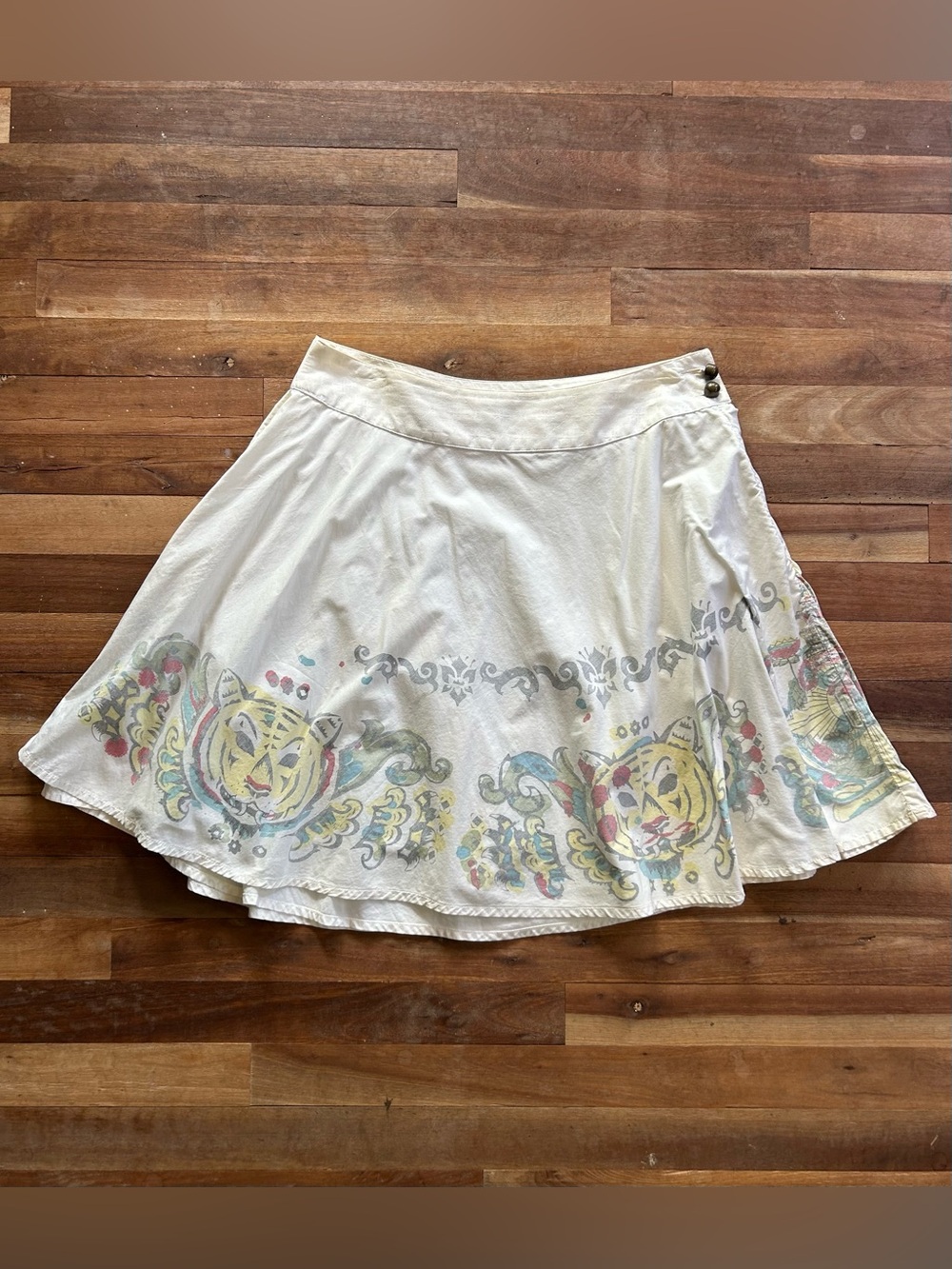 Diesel White Tiger Printed A-Line Women's Skirt size 30